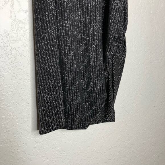 IRO Club black silver metallic asymmetrical neckline dress size 36 or Small NWT - Picture 5 of 14